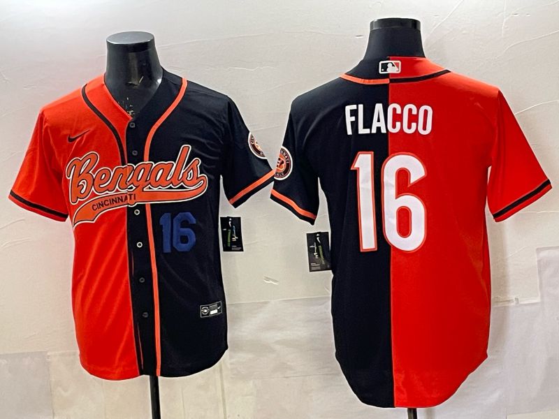 Men Cincinnati Bengals #16 Flacco black Orange Joint Name 2025 Nike Limited NFL Jersey style 3->cincinnati bengals->NFL Jersey
